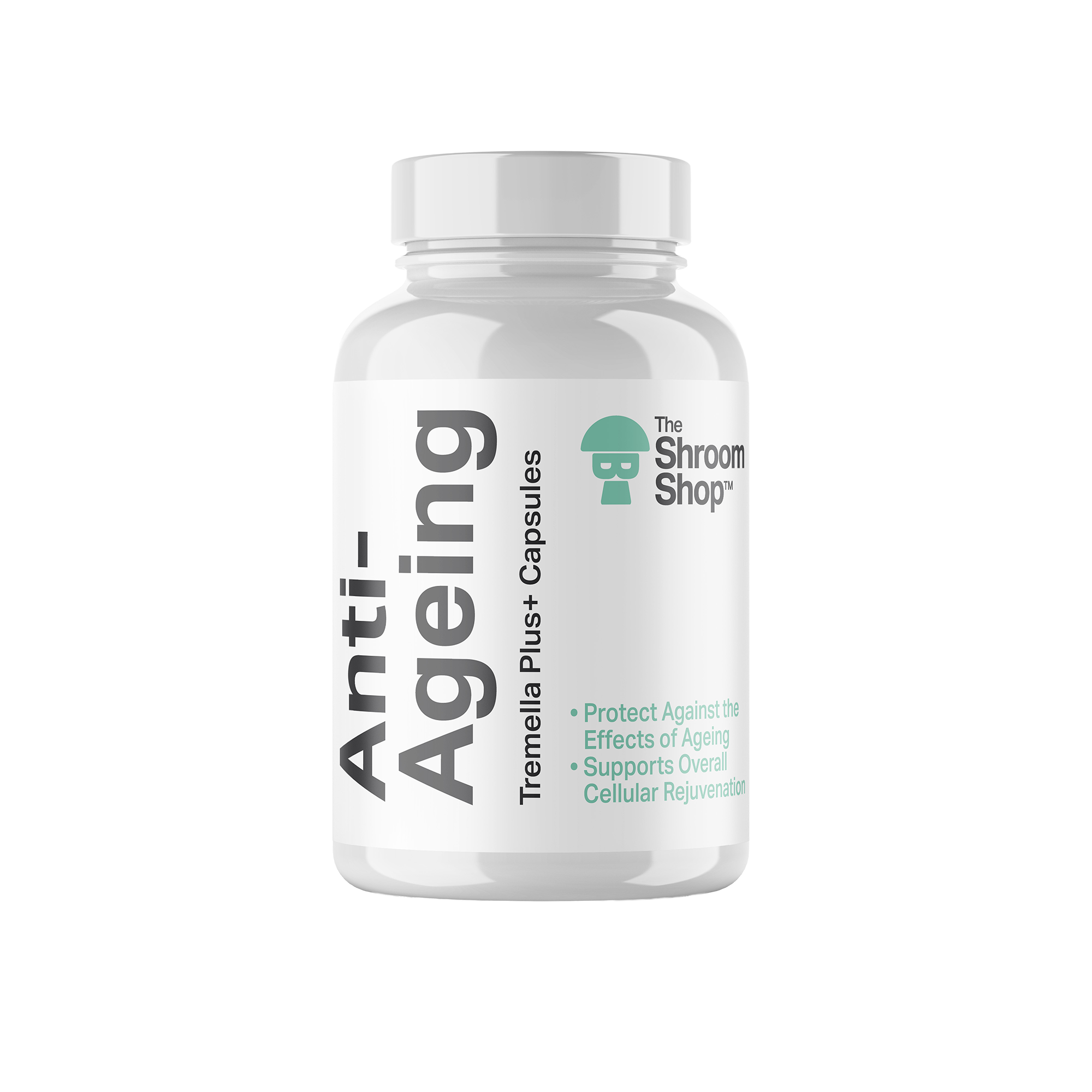 The Shroom Shop Tremella Capsules packaging with premium mushroom extract supplement