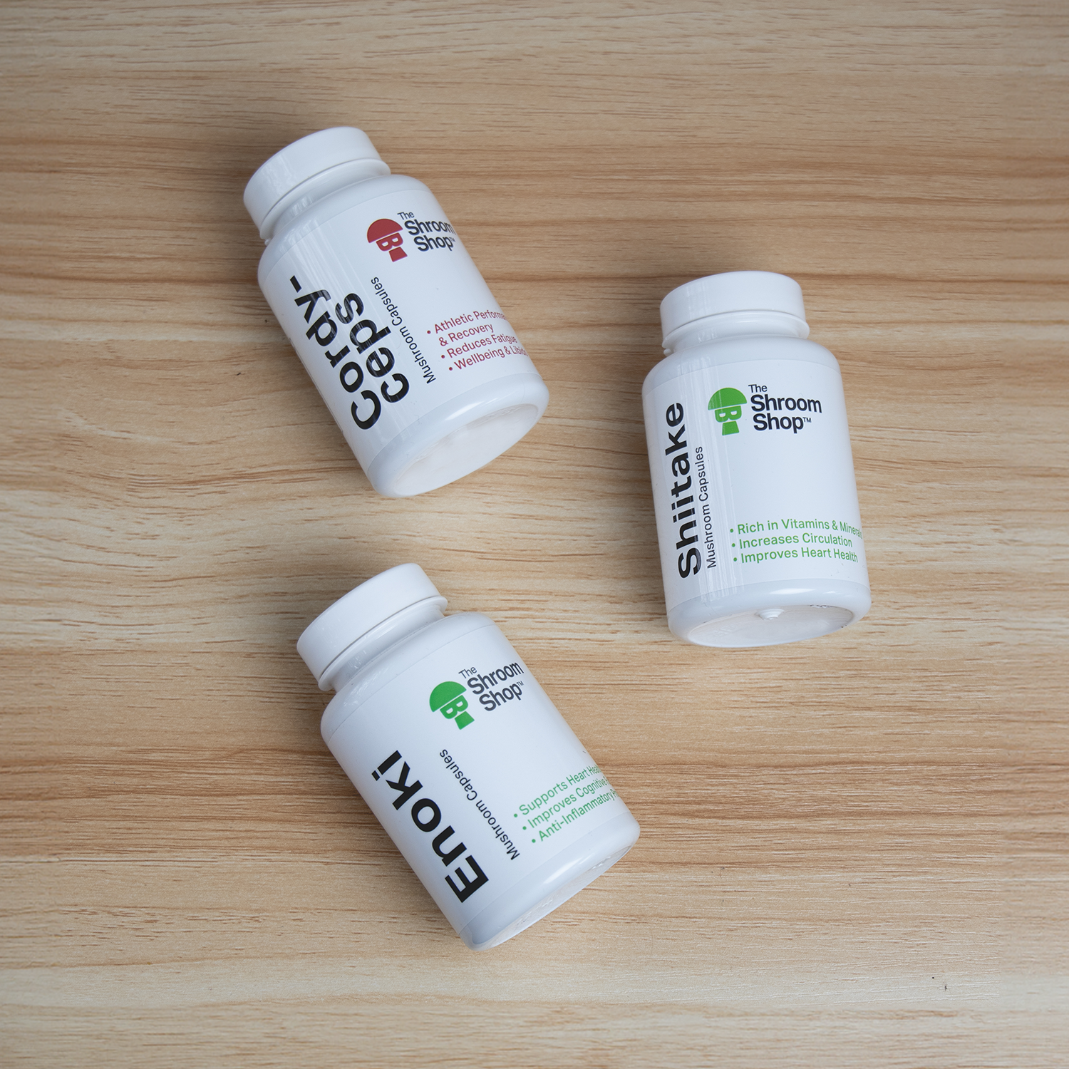 The Shroom Shop Heart Health Bundle - Capsules Enoki Shiitake Cordyceps