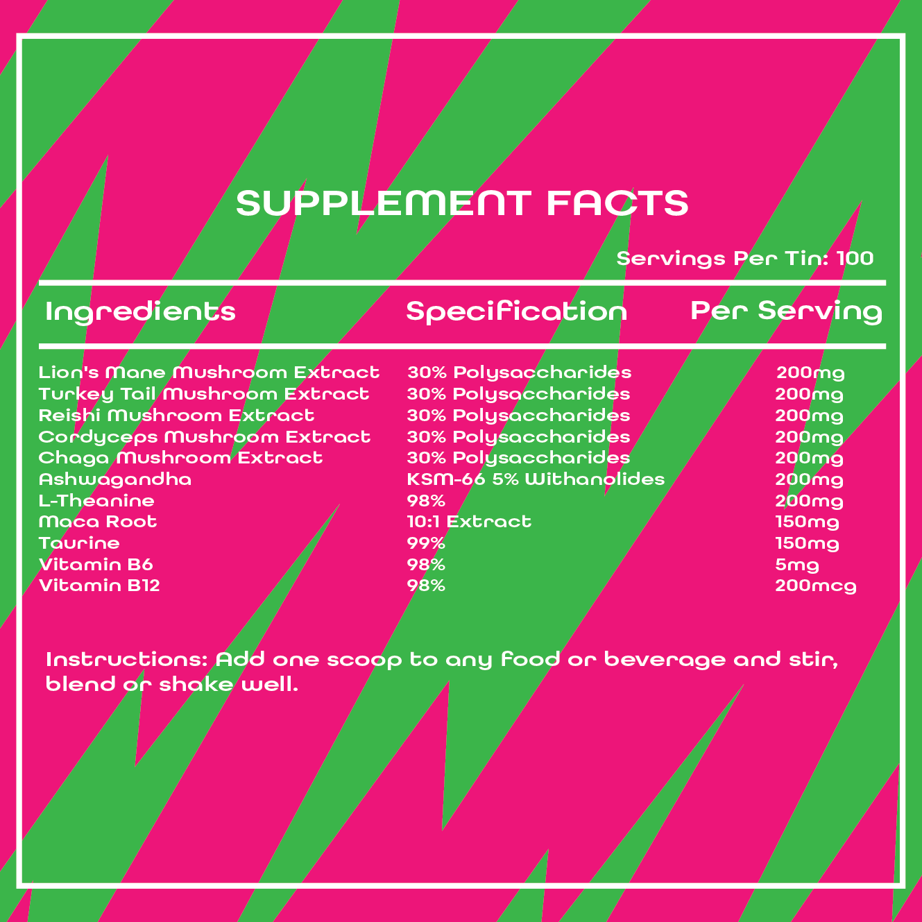 Brootropic Brain-Booster Food and Beverage Enhancer