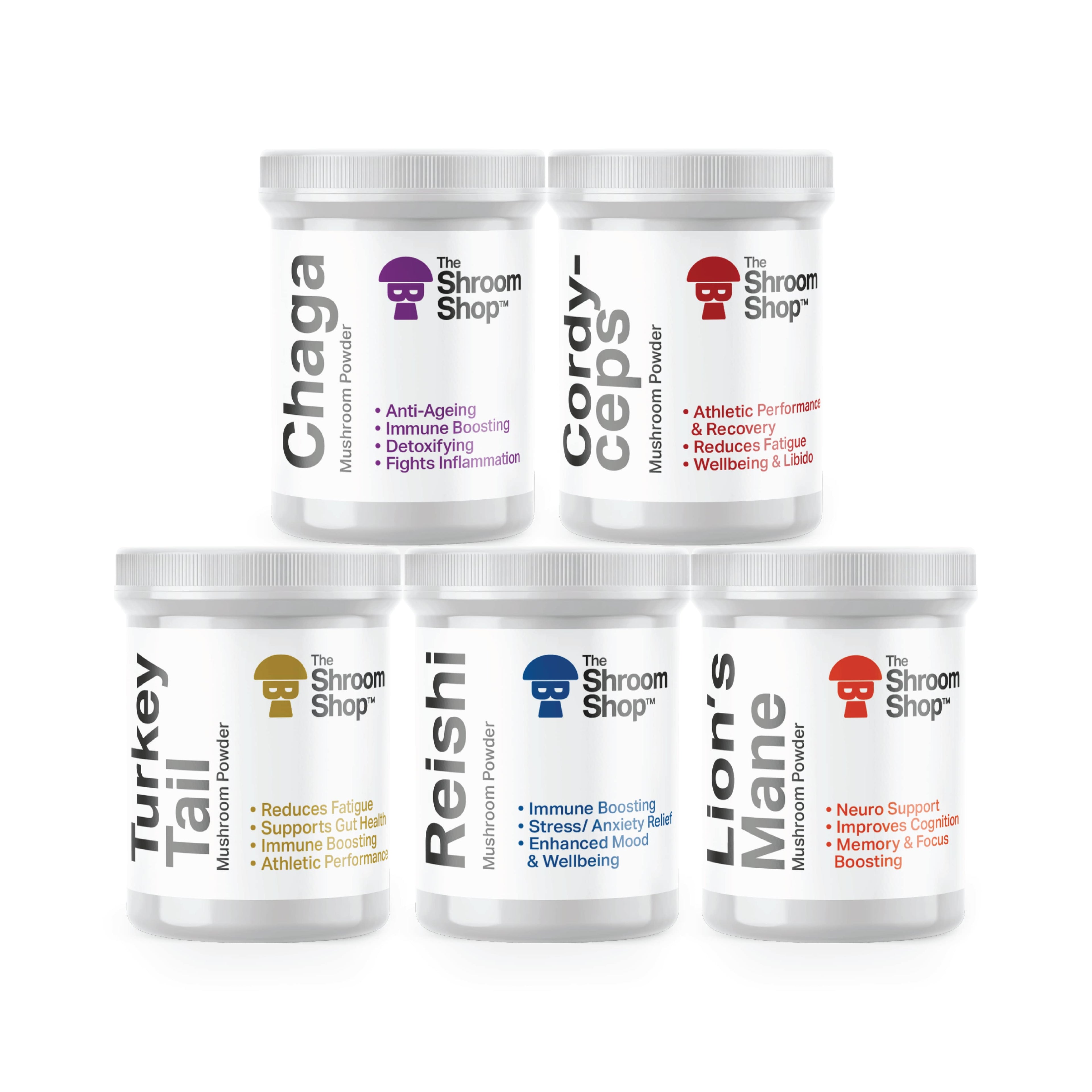 The Shroom Shop Complete Health Bundle Mushroom Powder 