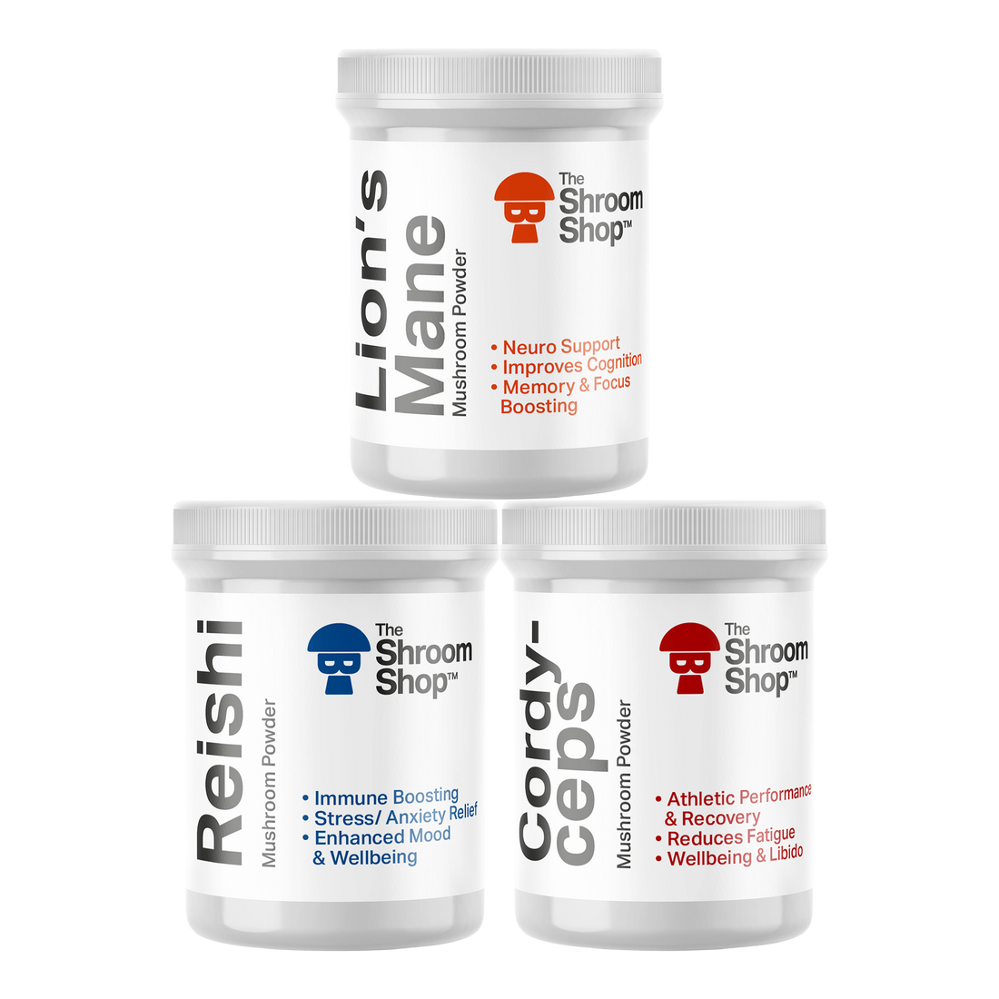 The Shroom Shop Day and Night Bundle functional mushroom powder supplement featuring premium mushroom extracts in a convenient daily wellness blend.

